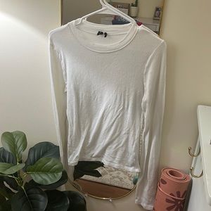 White basic long sleeve tee
